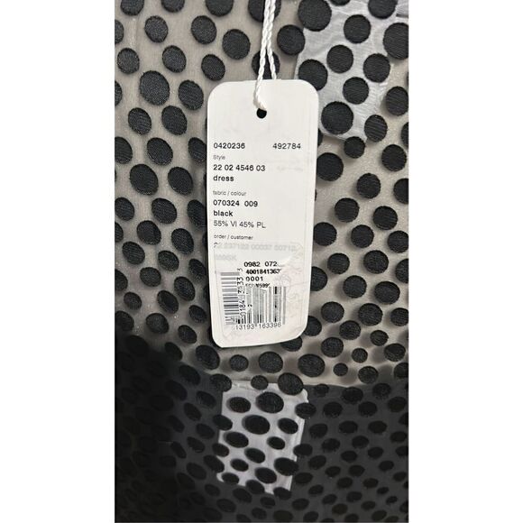 Akris punto Black Polka Dot Tieneck Shift Dress Size 8 NWT - Picture 10 of 13